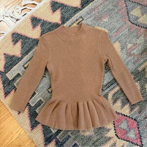 Tory Burch Tan Ribbed Sweater XS